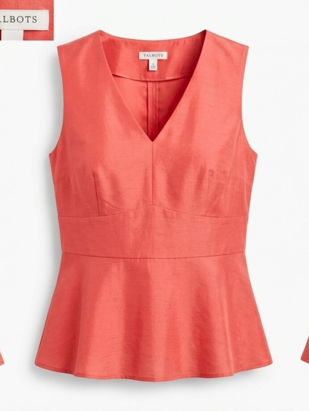 Talbots Pure Silk Red Sleeveless Blouse Size 12 Side Zip Womens Top NWT Evening